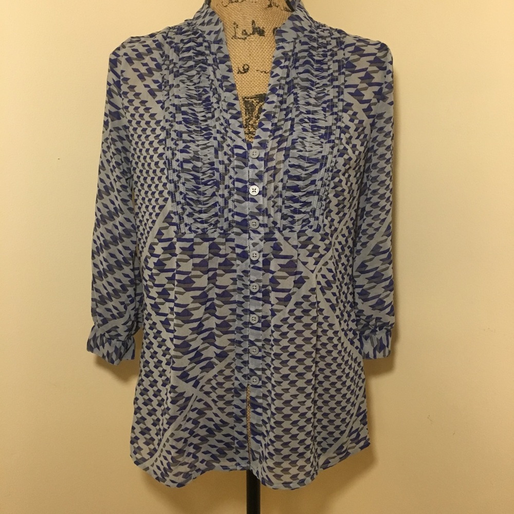 Banana Republic Small Blouse Blue/Gray